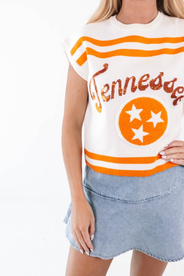 Queen Of Sparkles Striped Short Sleeve Top - Tennessee Supply