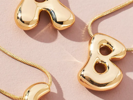 Balloon Initial Necklace - Gold Online now