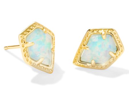 Kendra Scott Framed Tessa Stud Earrings - Iridescent Drusy, Rose Pink OR Light Blue - SELECT COLORS FINAL SALE Online now