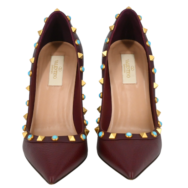 Rockstud Rolling Leather Pumps Online Hot Sale