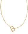 Kendra Scott Pearl Letter Short Pendant Necklace  Gold White Pearl Cheap