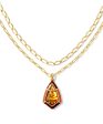 Kendra Scott Camry Enamel Frame Multi Stand Necklace - Gold Marbled Amber Illusion - FINAL SALE For Sale