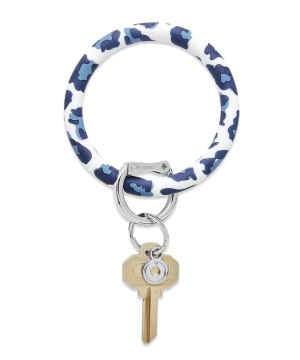 Big O Silicone Key Ring - Navy Leopard Hot on Sale