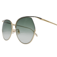 Gold Oval Metal Sunglasses For Cheap