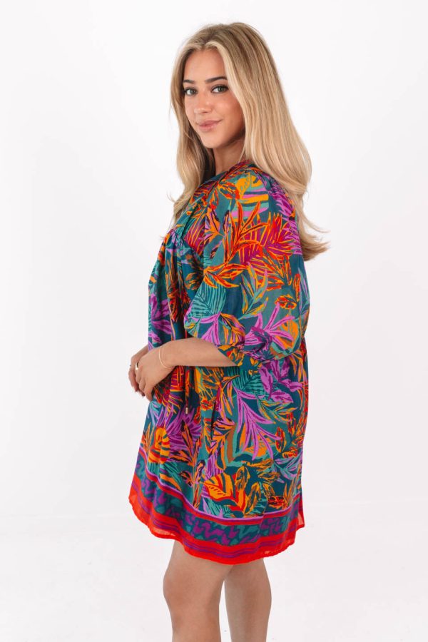 The Asher Puff Sleeve Dress - Multi Online now