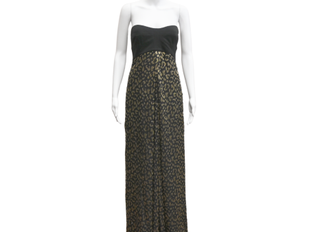 Black & Gold Leopard Print Maxi Dress on Sale