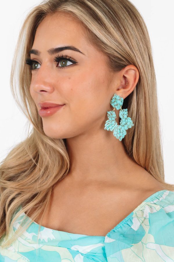 Michelle Acrylic Earrings - Aquamarine Online