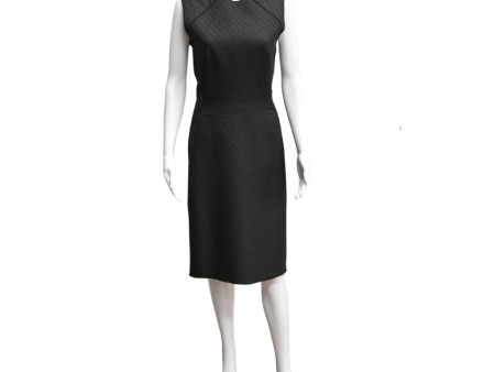 Black Fitted Wool Midi Dress Online Sale