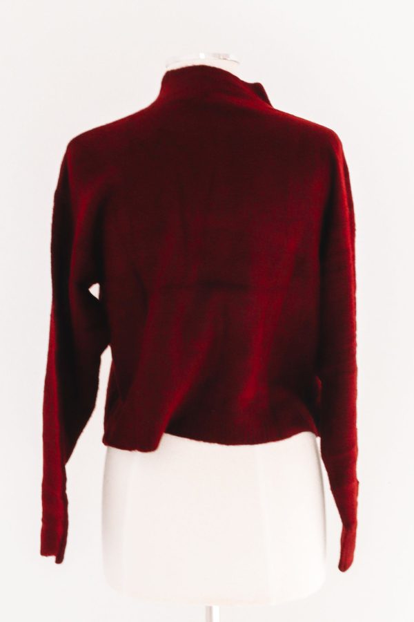 Meet Me At Town Hall Sweater - Burgundy Fashion