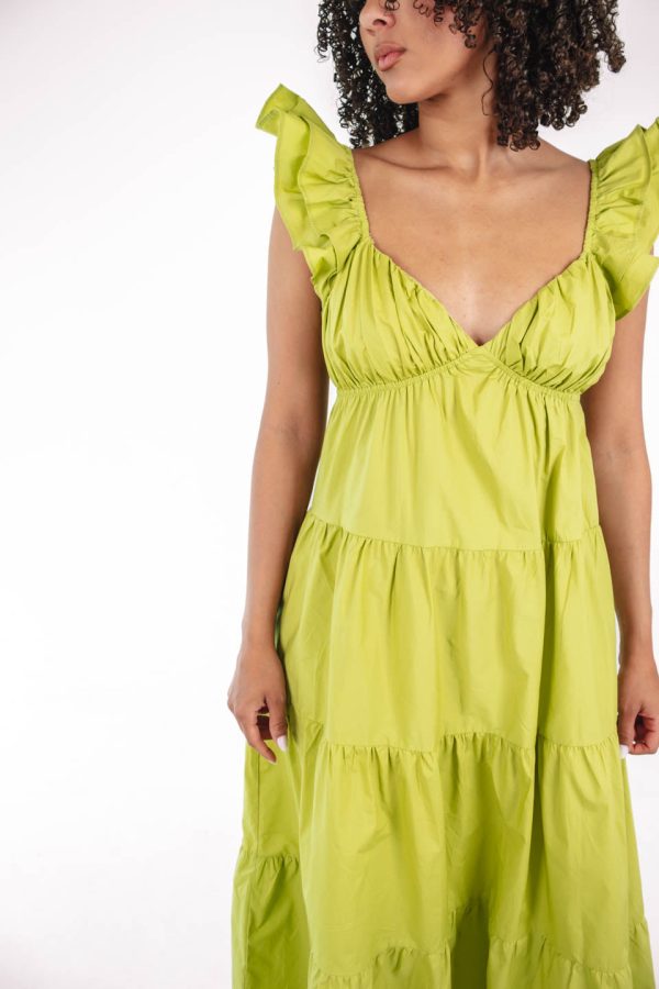 Growing Up Green Midi Dress - Lime Green Hot on Sale