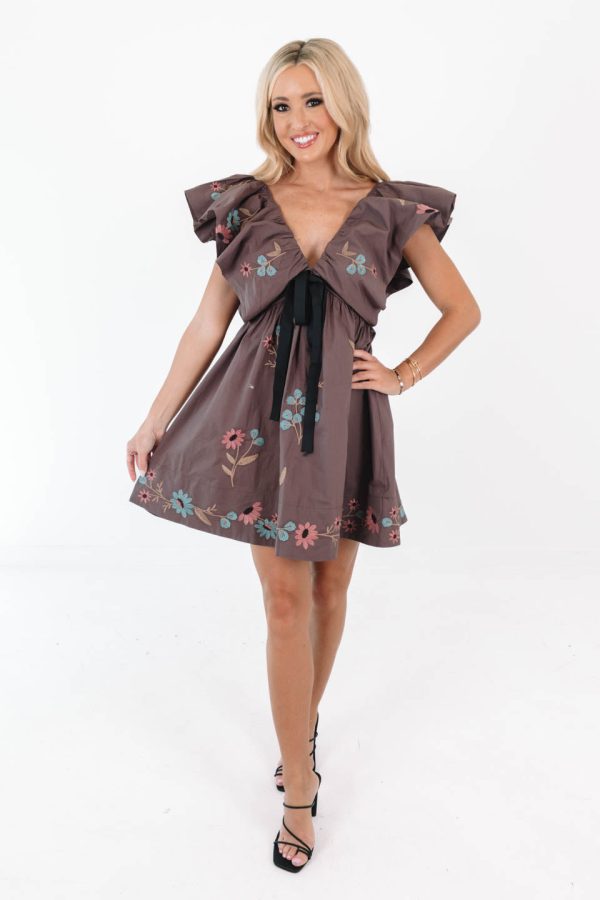 At The Table Dress - Dark Plum Hot on Sale