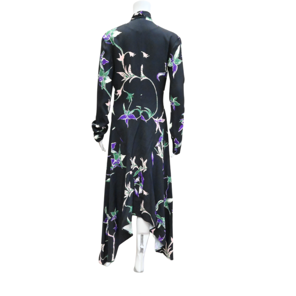 Black Floral Neck-Tie Dress Hot on Sale