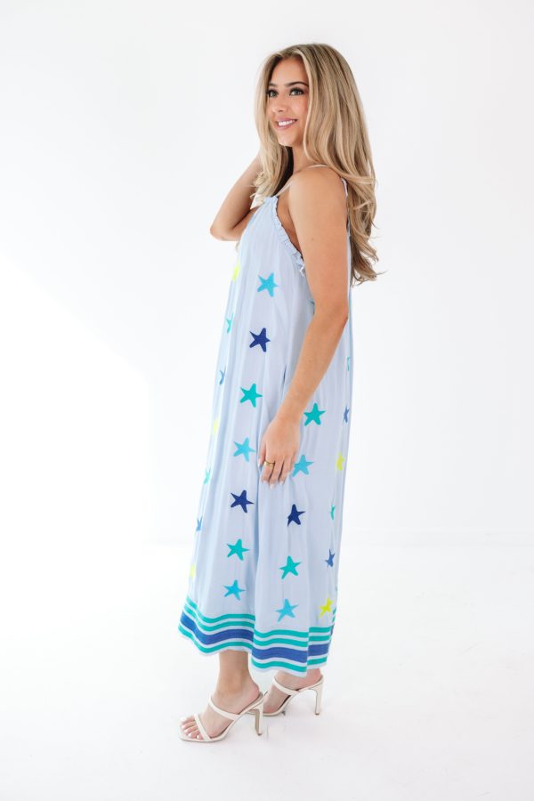 The Ali Rae Midi Dress - Blue Hot on Sale