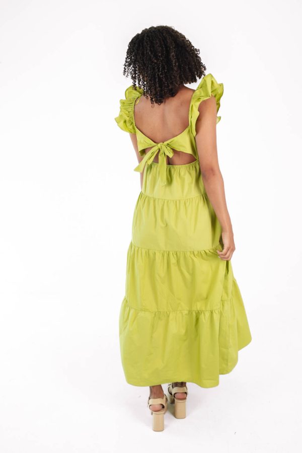 Growing Up Green Midi Dress - Lime Green Hot on Sale