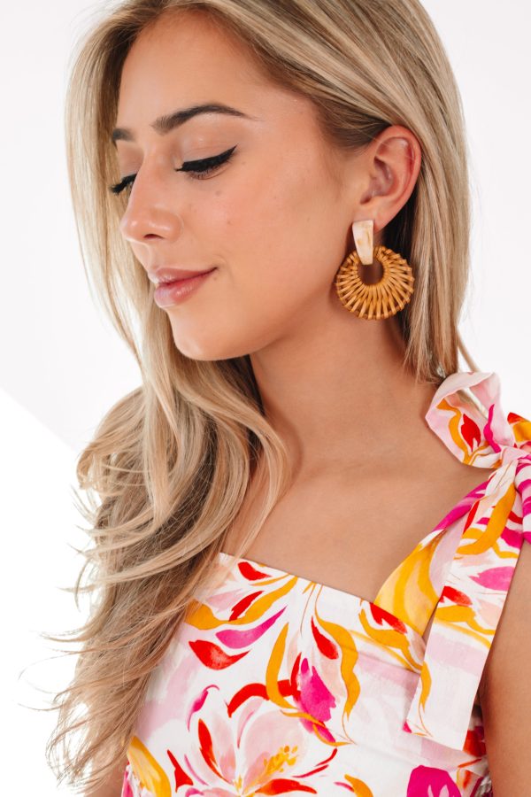 Cabana Cutie Earrings - Tan Fashion