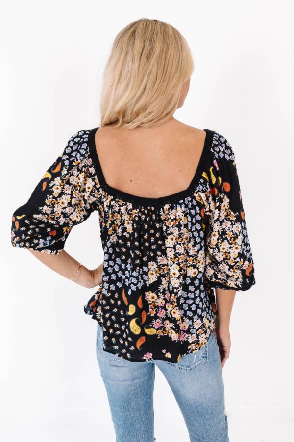 Back to Blue Ridge Top - Black Discount