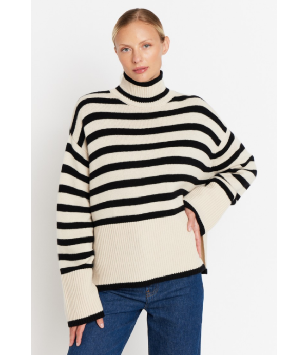 Striped Turtleneck Sweater Hot on Sale