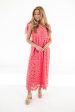 The Lele Tie Strap Midi Dress - Pink Orange For Sale