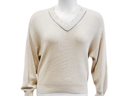 Oatmeal Knit Monili Knit Sweater For Cheap