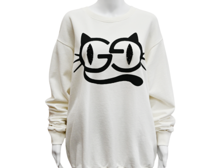 Cat Eyes Embellished Sweatshirt Cheap