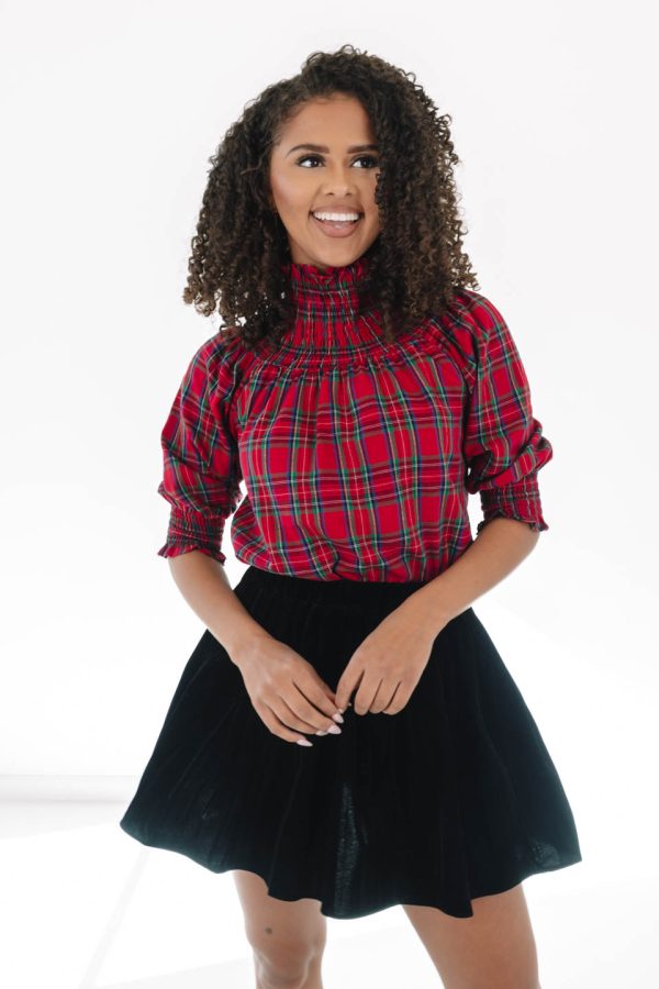 Rocking Around Top - Red Plaid on Sale