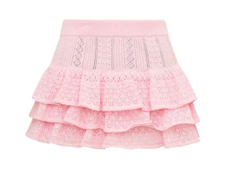 Baudin Bow Pointelle Mini Skirt For Discount