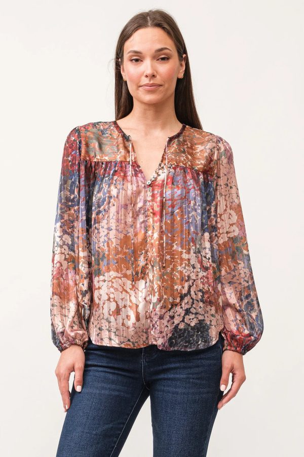 Alessia Printed V-Neck Blouse Hot on Sale