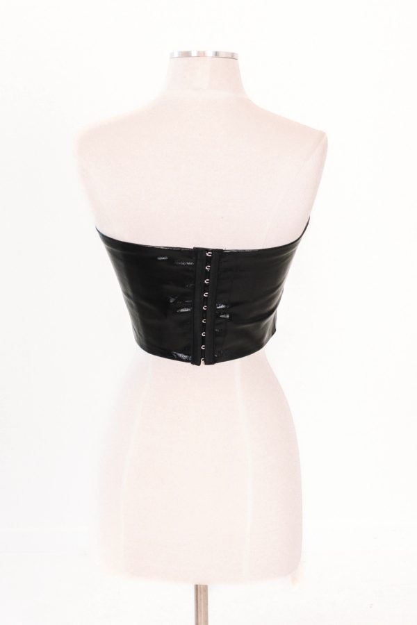 Night On The Town Leather Corset Top - Black Discount