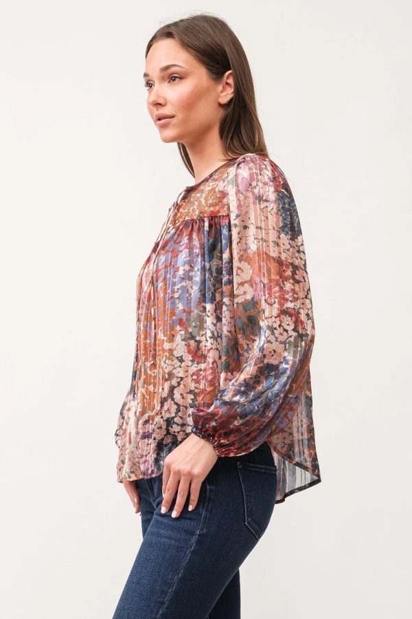 Alessia Printed V-Neck Blouse Hot on Sale