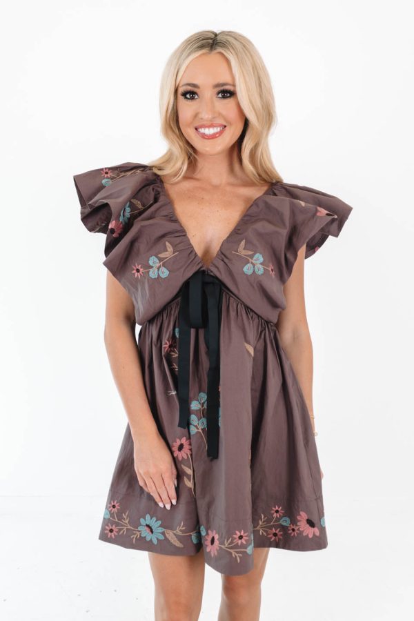 At The Table Dress - Dark Plum Hot on Sale