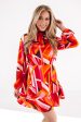 Get Your Groove On Dress - Red Multi Online Sale