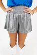 A Little Shimmer Shorts - Chrome Hot on Sale