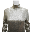 Silver Sequin Turtleneck Top Online Hot Sale