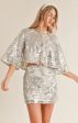 Aura Sequin Flare Sleeve Top Cheap