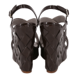 Dark Brown Quilted Patent Sandals Discount