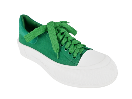 Deck Plimsoll Green Canvas Sneakers Online Hot Sale