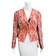 Red & Gray Jacquard Jacket on Sale