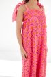 The Lele Tie Strap Midi Dress - Pink Orange For Sale