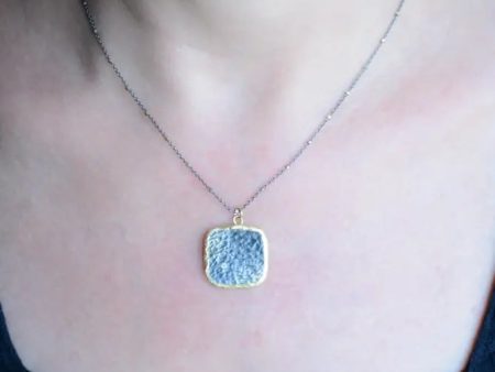 Mix Metal Square Pendant Necklace Cheap