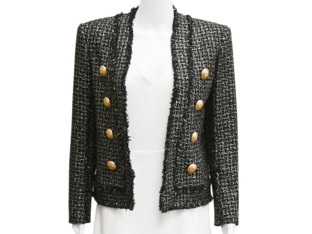 Gold & Black Metallic Tweed Blazer For Discount