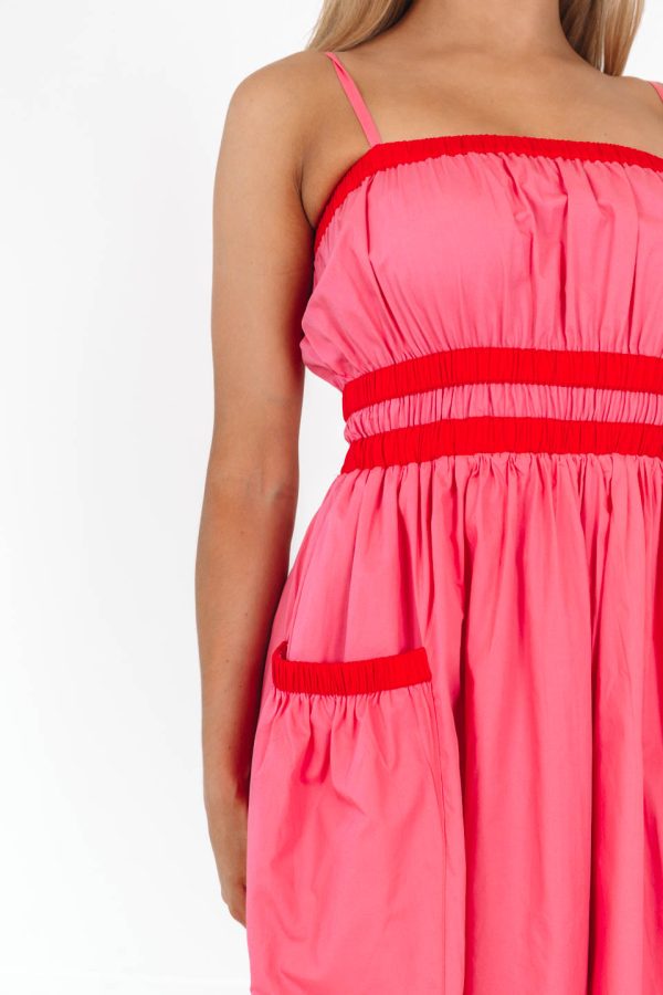 Summer Dive Midi Dress - Pink Sale