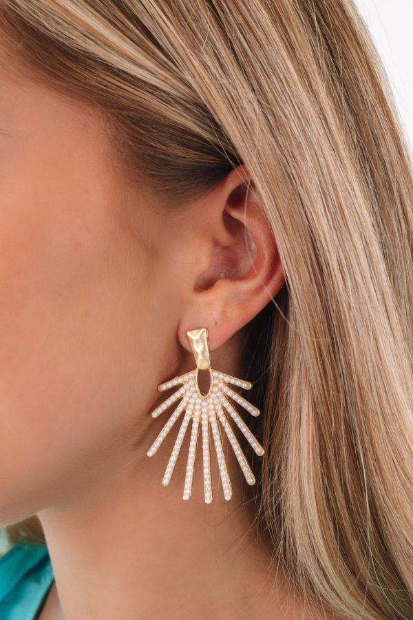 I m A Fan Earrings - Gold For Cheap