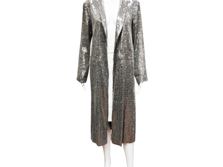 Gray Sequin Open Coat For Sale