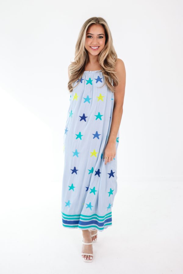 The Ali Rae Midi Dress - Blue Hot on Sale