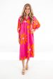 The Maui Puff Sleeve Midi Dress - Pink Sale