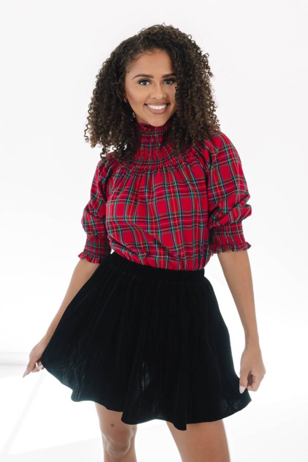 Rocking Around Top - Red Plaid on Sale