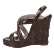 Dark Brown Quilted Patent Sandals Discount