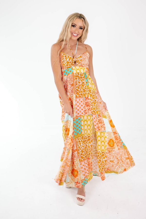 Patchwork Princess Maxi Dress - Multi For Discount