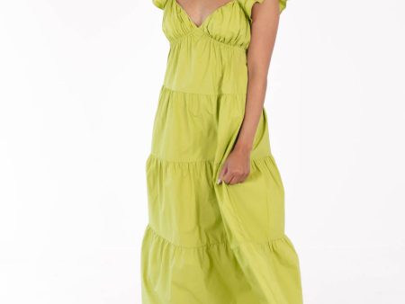 Growing Up Green Midi Dress - Lime Green Hot on Sale