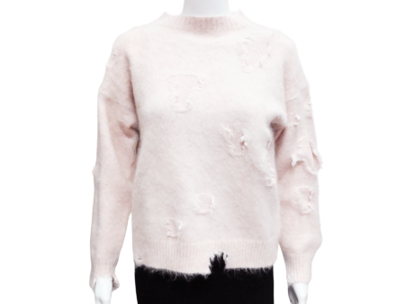 Light Pink Shrunken Deconstructed Sweater For Cheap